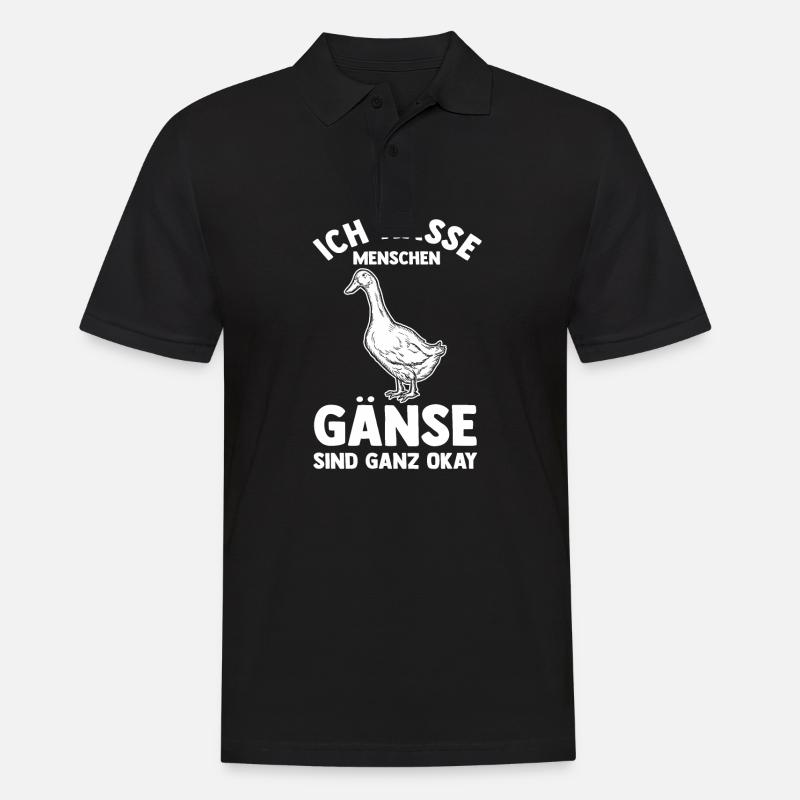 Gans Gänse - Männer Poloshirt - Schwarz