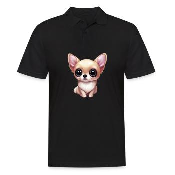 Entzückende Chihuahua-Liebe - Männer Poloshirt - Schwarz - Vorne - Kai (181cm)