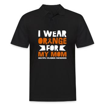 I wear orange for my mother, who is interested in - Men's Polo Shirt - black - Front - Kai (181cm)