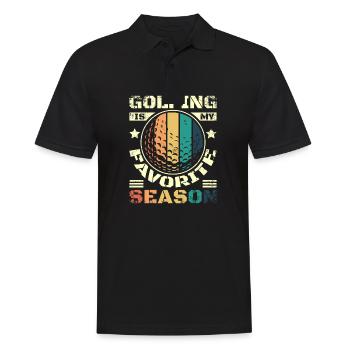 Golfing is my favorite season - Männer Poloshirt - Schwarz - Vorne - Kai (181cm)