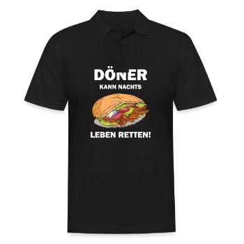 Döner kann nachts Leben retten lustige Döner - Männer Poloshirt - Schwarz - Vorne - Kai (181cm)