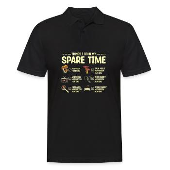 Things I do in my spare time Mushroom Hunting - Männer Poloshirt - Schwarz - Vorne - Kai (181cm)