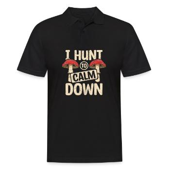 Je chasse les champignons pour me calmer - Polo Homme - noir - Devant - Kai (181cm)