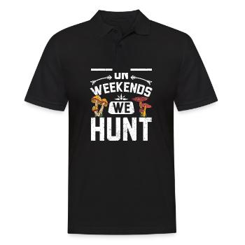 On weekends we hunt mushrooms - Männer Poloshirt - Schwarz - Vorne - Kai (181cm)