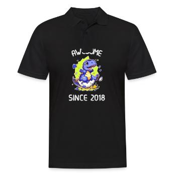 Kids Dinos Birthday Party | Awesome since 2018 - Men's Polo Shirt - black - Front - Kai (181cm)