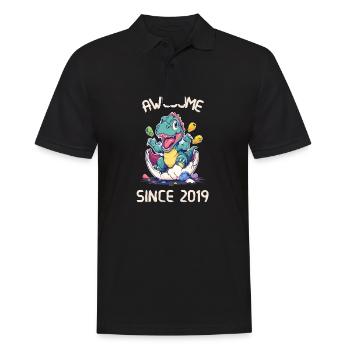Kids Dinos Birthday Party | Awesome since 2019 - Men's Polo Shirt - black - Front - Kai (181cm)