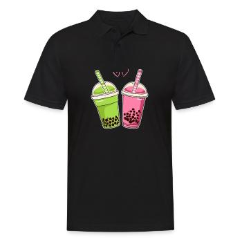 Deux Kawaii Boba Tea Bubble Tea - Polo Homme - noir - Devant - Kai (181cm)