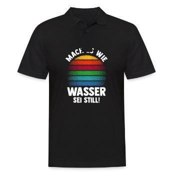 Mach es wie Wasser sei Still - Männer Poloshirt - Schwarz - Vorne - Kai (181cm)