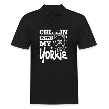 Chillin avec mon Yorkie - Polo Homme - noir - Devant - Kai (181cm)
