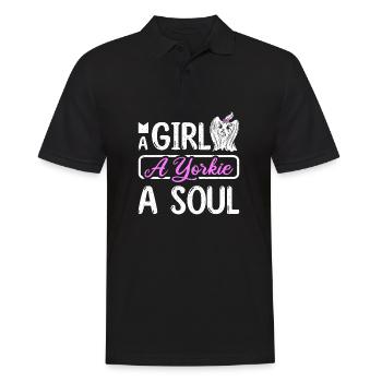 A girl a yorkie a soul - Männer Poloshirt - Schwarz - Vorne - Kai (181cm)