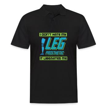 Lustiges Amputation und Beinprothesen - Männer Poloshirt - Schwarz - Vorne - Kai (181cm)