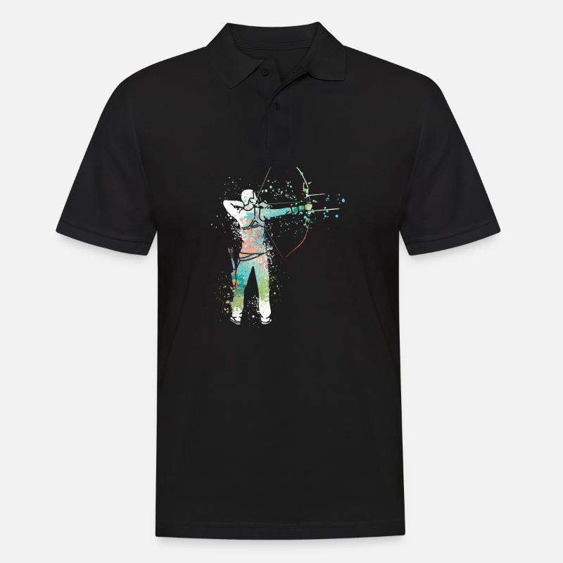 Splash Bogenschießen - Männer Poloshirt - Schwarz