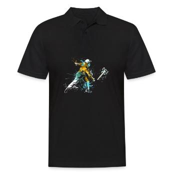 Splahs Axtwerfen Axtwerfer - Männer Poloshirt - Schwarz - Vorne - Kai (181cm)