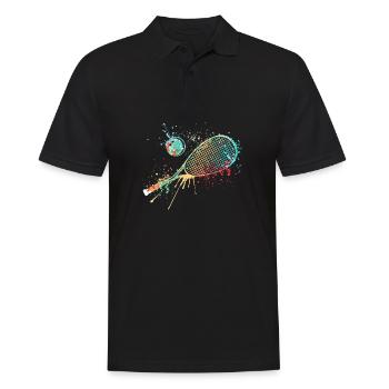 Splash art Squash sports for squash racket - Men's Polo Shirt - black - Front - Kai (181cm)