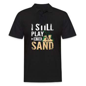 I still play in the sand design for golfers - Männer Poloshirt - Schwarz - Vorne - Kai (181cm)