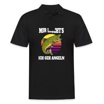 Lustige Angler Sprüche Mir reichts ich gehe Angeln - Männer Poloshirt - Schwarz - Vorne - Kai (181cm)
