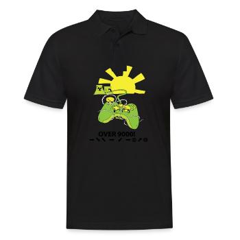 Plus de 9000 joueurs de manette de jeu de centrale nucléaire - Polo Homme - noir - Devant - Kai (181cm)