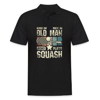 Never underestimate an old man who plays squash - Men's Polo Shirt - black - Front - Kai (181cm)