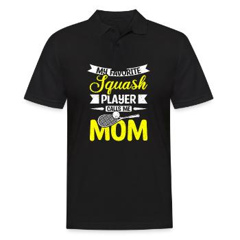 My favorite squash player calls me mom - Men's Polo Shirt - black - Front - Kai (181cm)