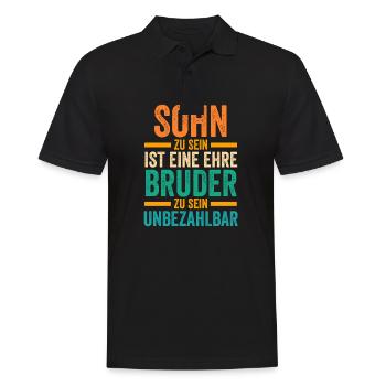 Sohn Bruder - Männer Poloshirt - Schwarz - Vorne - Kai (181cm)