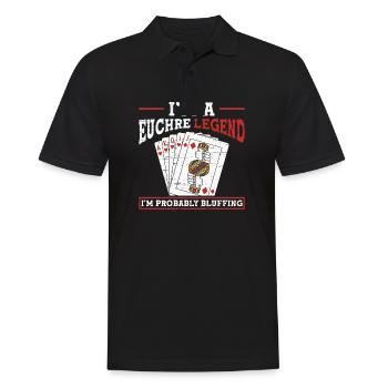 Euchre Legend Card Game Euchre Player Poker Euchre - Men's Polo Shirt - black - Front - Kai (181cm)