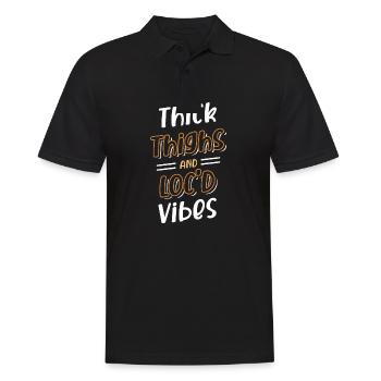 Cuisses épaisses Loc’d Vibes Afro Cheveux Noir Américain - Polo Homme - noir - Devant - Kai (181cm)