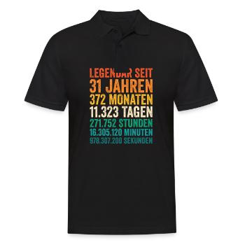 31 Jahre Einunddreißigster Geburtstag - Männer Poloshirt - Schwarz - Vorne - Kai (181cm)