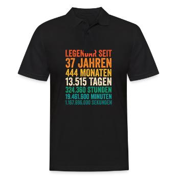 37 Jahre Siebenunddreißigster Geburtstag - Männer Poloshirt - Schwarz - Vorne - Kai (181cm)