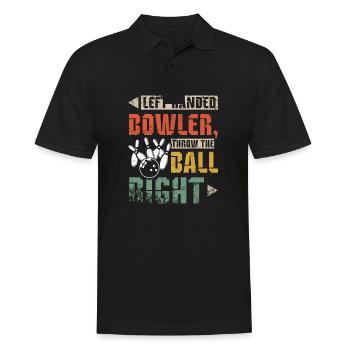 left handed bowler throw the ball right - Men's Polo Shirt - black - Front - Kai (181cm)