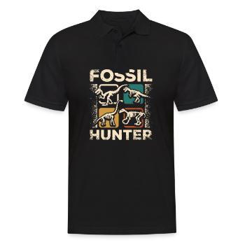 Dinosaur Fossil Hunter Digger for Paleontologist - Men's Polo Shirt - black - Front - Kai (181cm)