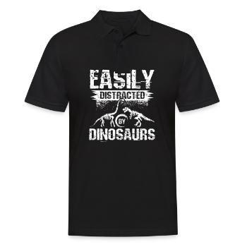 Paleontologist easily distracted by dinosaurs - Männer Poloshirt - Schwarz - Vorne - Kai (181cm)