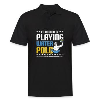 I'd rather be playing water polo - Men's Polo Shirt - black - Front - Kai (181cm)