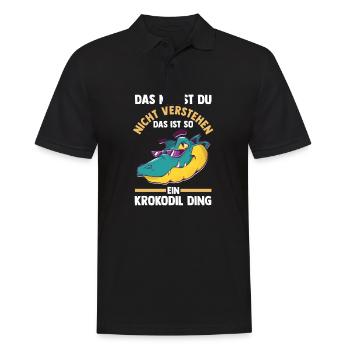 Krokodile - Männer Poloshirt - Schwarz - Vorne - Kai (181cm)
