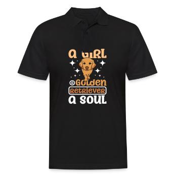 A girl a golden retriever a soul - Männer Poloshirt - Schwarz - Vorne - Kai (181cm)