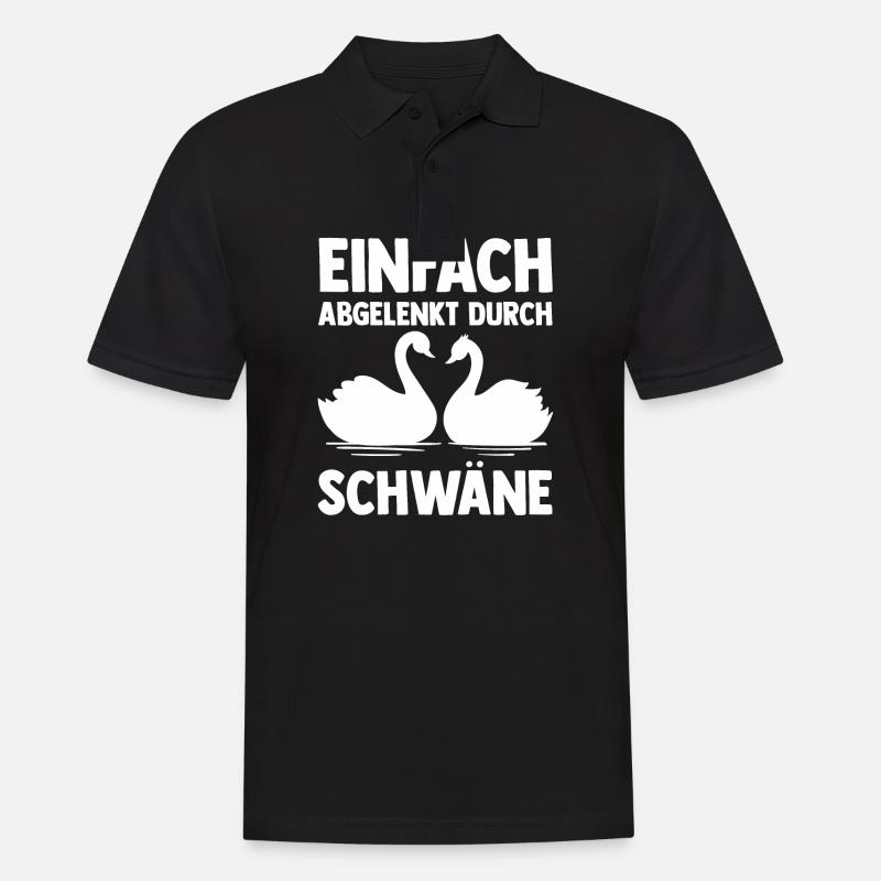Schwan - Männer Poloshirt - Schwarz
