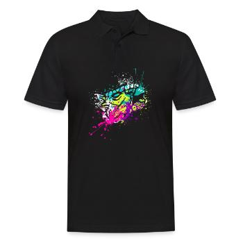Splash art Dinosaur Ankylosaurus head - Männer Poloshirt - Schwarz - Vorne - Kai (181cm)
