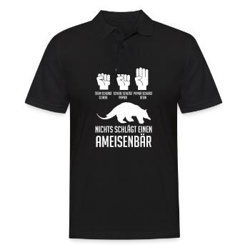 Ameisenbär - Männer Poloshirt - Schwarz - Vorne - Kai (181cm)
