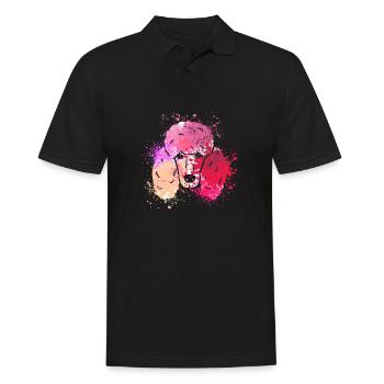 coloré splash art chien amoureux Caniche - Polo Homme - noir - Devant - Kai (181cm)