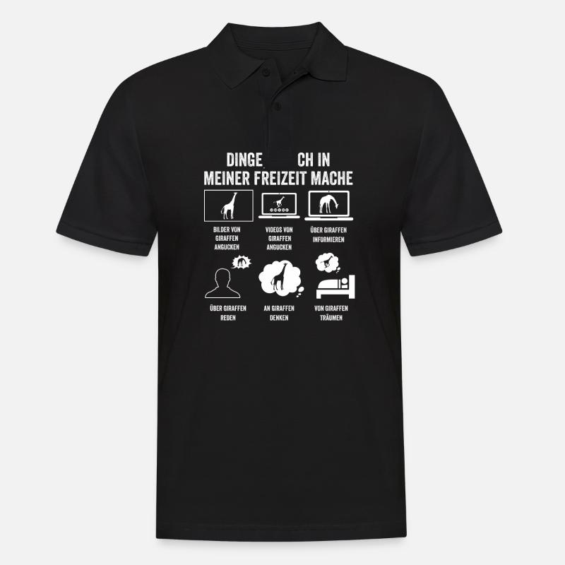 Giraffe Giraffen - Männer Poloshirt - Schwarz