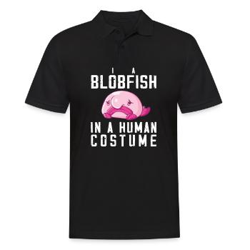 Costume de Blobfish - Visage de poisson Blob laid - - Polo Homme - noir - Devant - Kai (181cm)