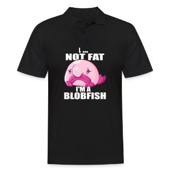 Blobfish Kostüm - Hässliches Blob Fischgesicht - - Männer Poloshirt - Schwarz - Vorne - Kai (181cm)