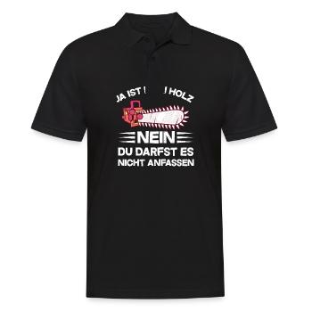 Ja das ist mein Holz Kettensäge Waldarbeiter - Männer Poloshirt - Schwarz - Vorne - Kai (181cm)