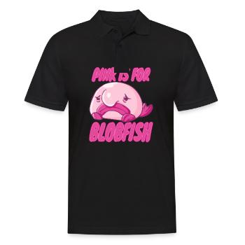 Blobfish Kostüm - Hässliches Blob Fischgesicht - - Männer Poloshirt - Schwarz - Vorne - Kai (181cm)