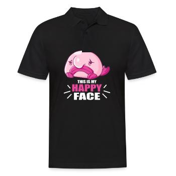 Blobfish Kostüm - Hässliches Blob Fischgesicht - - Männer Poloshirt - Schwarz - Vorne - Kai (181cm)