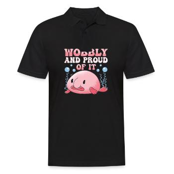 Blobfish Kostüm - Hässliches Blob Fischgesicht - - Männer Poloshirt - Schwarz - Vorne - Kai (181cm)