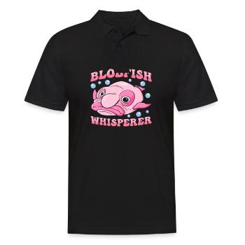 Blobfish Kostüm - Hässliches Blob Fischgesicht - - Männer Poloshirt - Schwarz - Vorne - Kai (181cm)