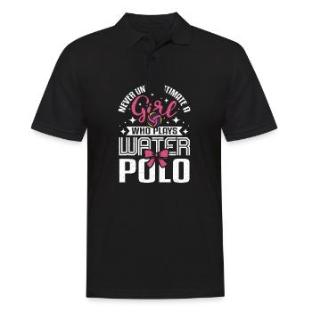 Never underastimate a girl who plays water polo - Men's Polo Shirt - black - Front - Kai (181cm)