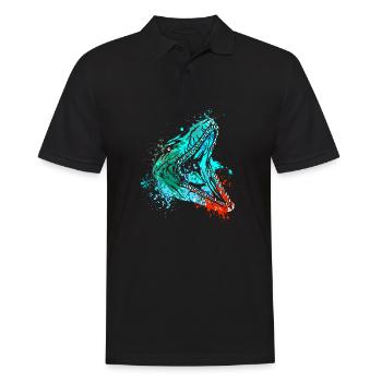 Splash art Marine Dinosaur mosasaurus tête - Polo Homme - noir - Devant - Kai (181cm)