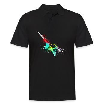 Splash art Dinosaur pterosaurs - Men's Polo Shirt - black - Front - Kai (181cm)