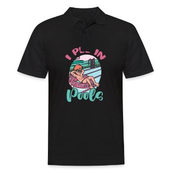 Ich Pinkle In Öffentlichen Pools Lustige - Männer Poloshirt - Schwarz - Vorne - Kai (181cm)